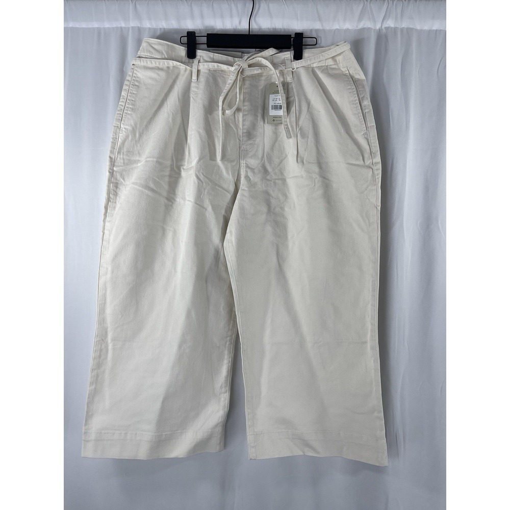 NWT Boden Denim Cream High Rise Wide Leg Culottes Cropped Size 14 Regular